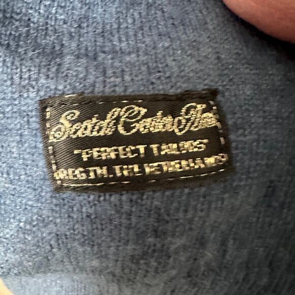 Scotch Soda Lambswool Sweater Mens XXL Elbow Patch Preppy Classic Casual Blue - Picture 4 of 11